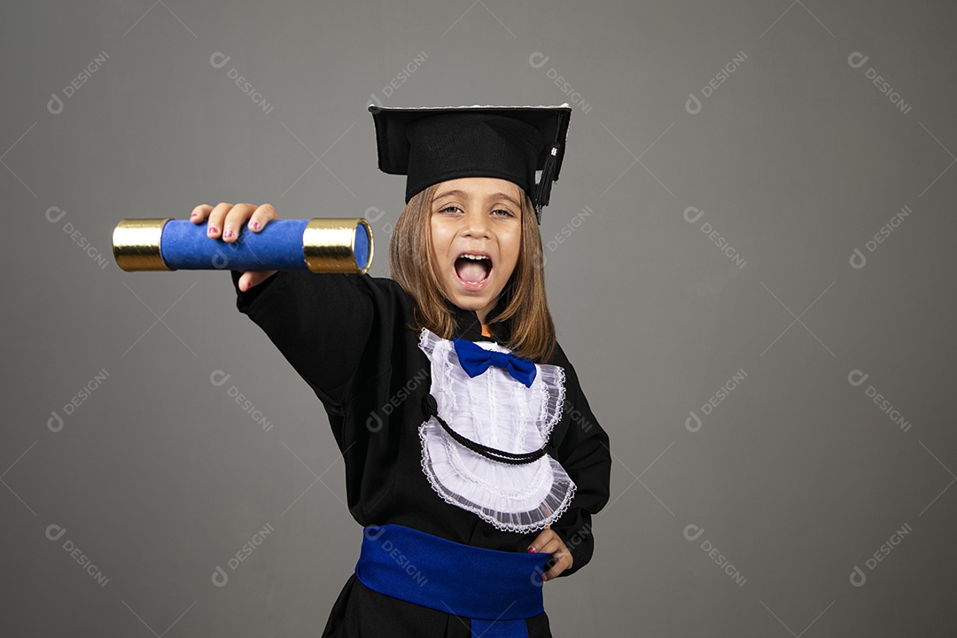 Beautiful girl with diploma in her hands