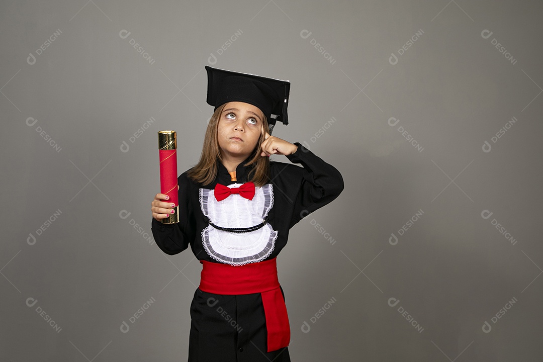 Beautiful girl wearing graduation clothes