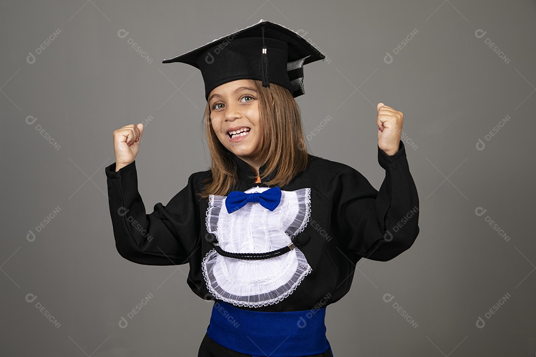 Beautiful girl celebrating graduation