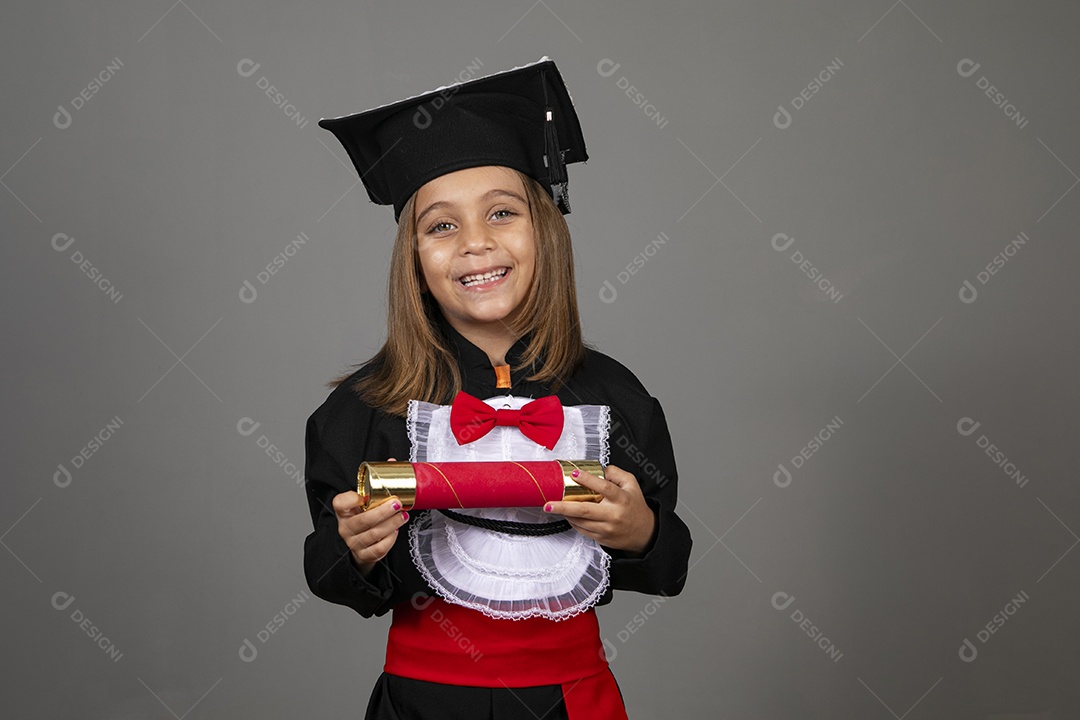 Cute girl dressed in beak for graduation