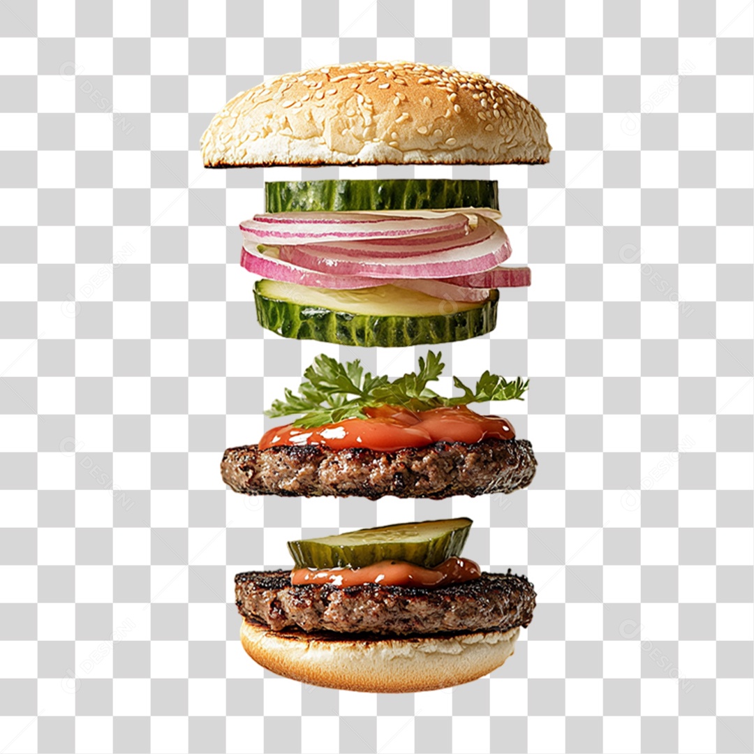 Hambúrguer Lanche PNG Transparente