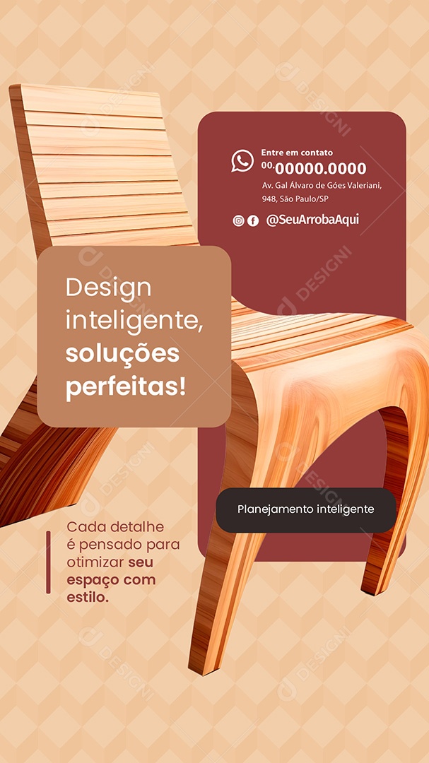 Story Loja de Móveis Design Inteligente Soluções Perfeitas Social Media PSD Editável