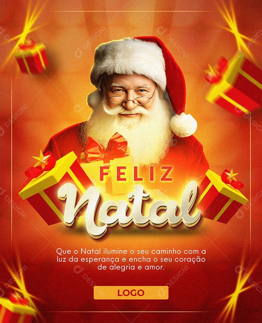 Feliz Natal 25 de Dezembro Social Media PSD Editável