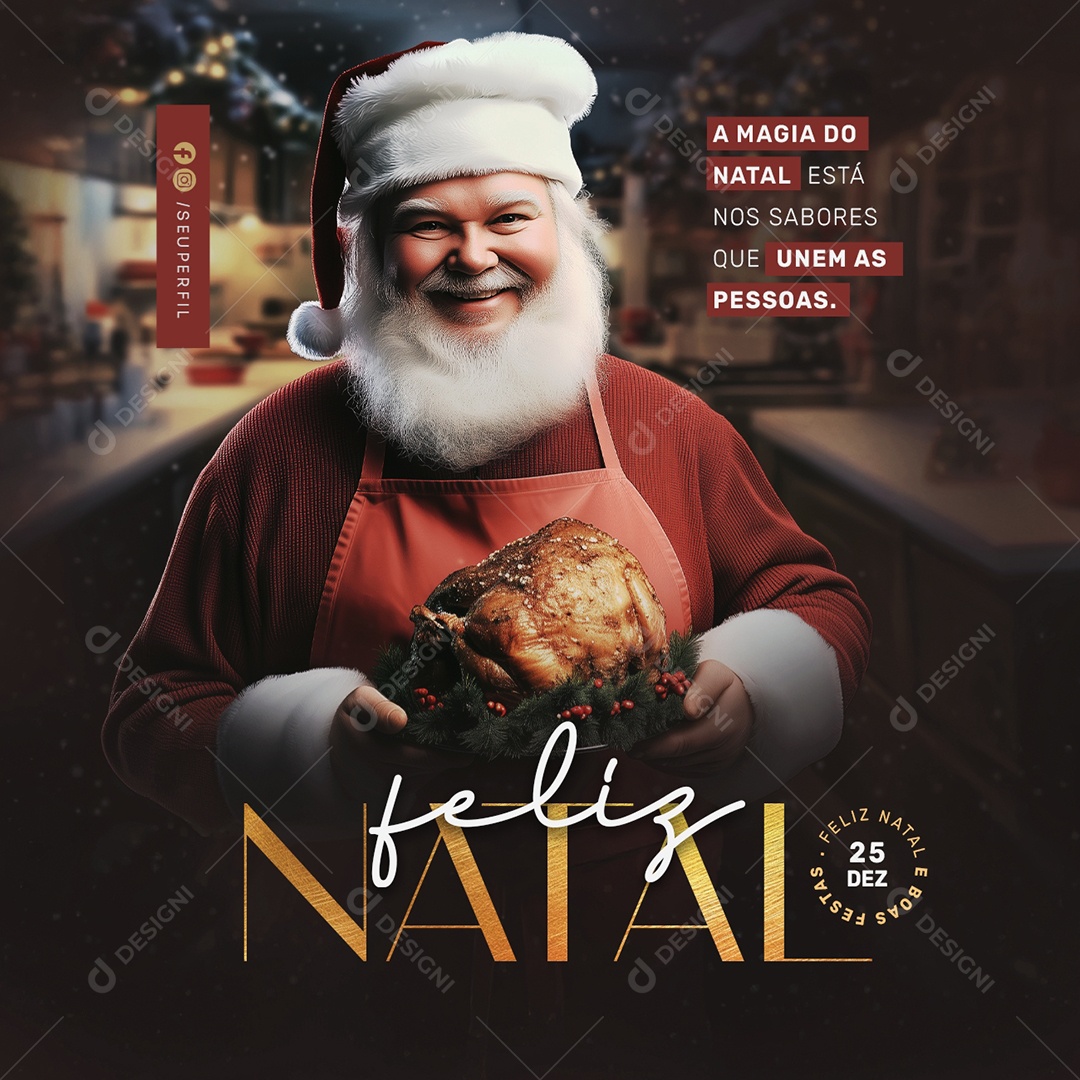 Restaurante A Magia Do Natal Está Nos Sabores Que Unem As Pessoas Social Media PSD Editável