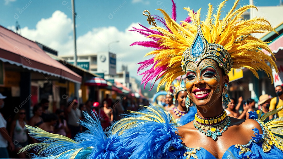 Mulher fantasiada para festa de carnaval