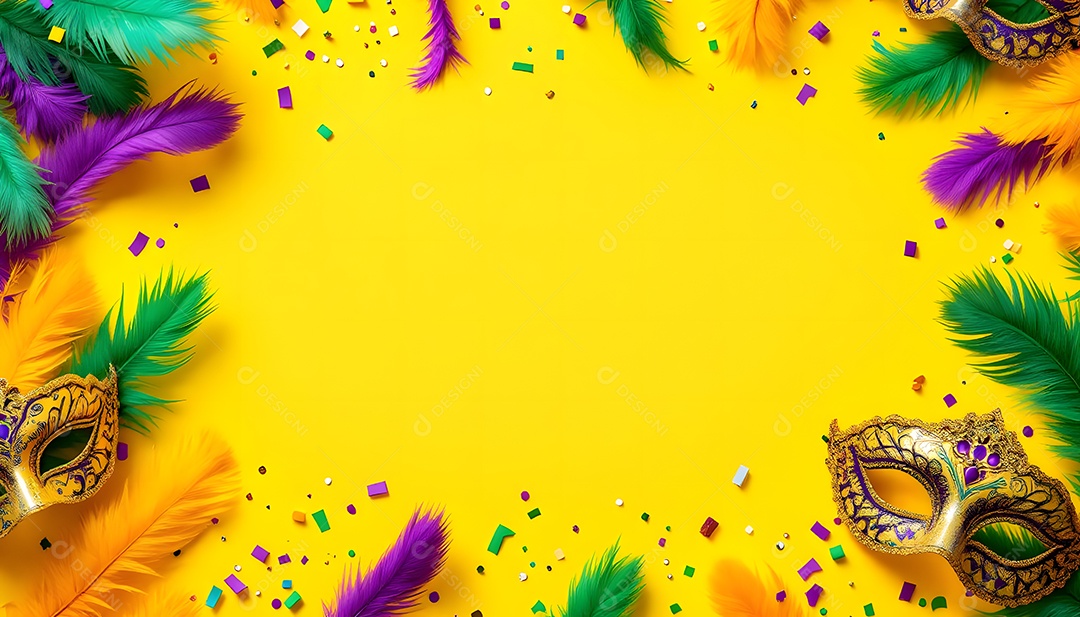 Fundo colorido de másscaras e arte para o carnaval