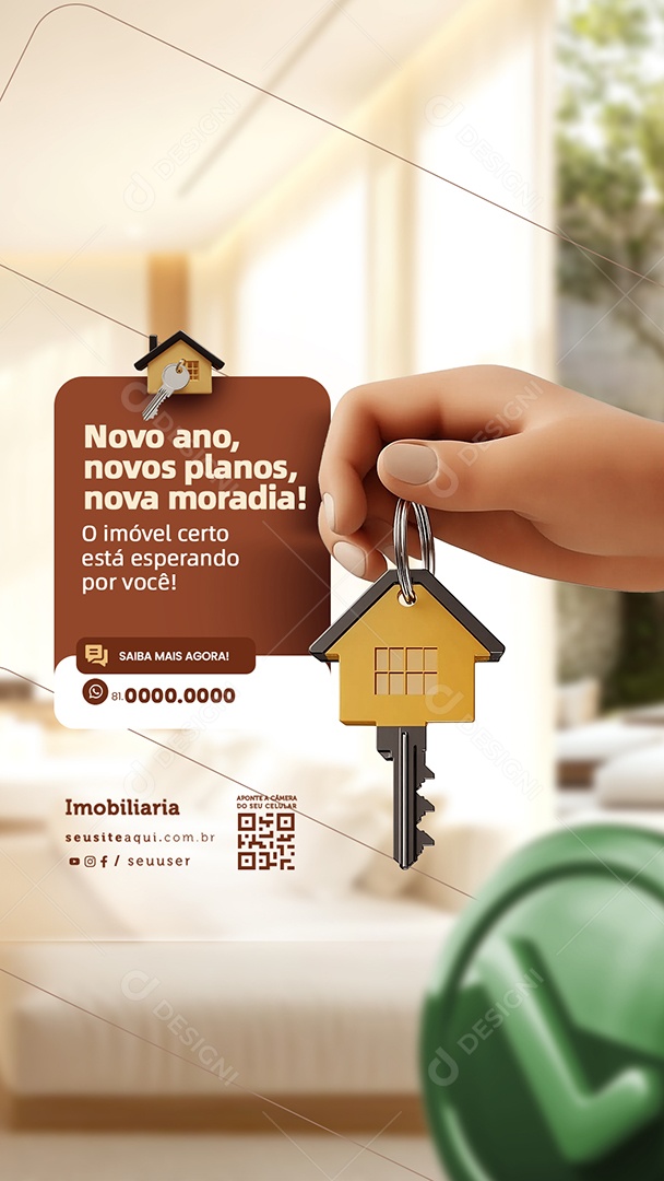 Story Imobiliária Novo Ano Novos Planos Nova Moradia Social Media PSD Editável