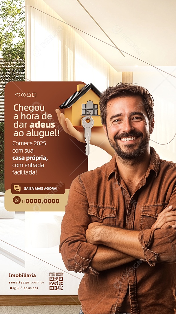 Story Imobiliária Chegou a Hora de dar Adeus ao Aluguel Social Media PSD Editável