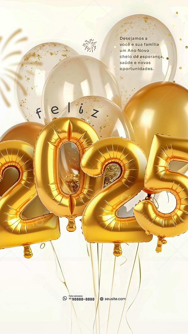 Happy New Year 2025 January 1 Social Media PSD Editable