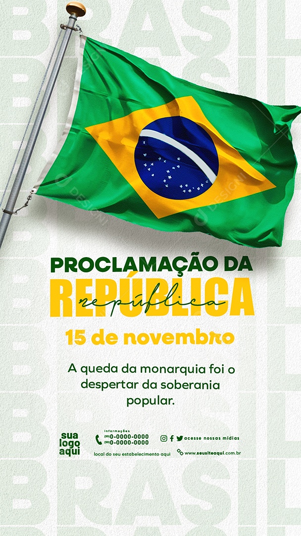 Story Dia da Proclamação da República 15 De Novembro Social Media PSD Editável