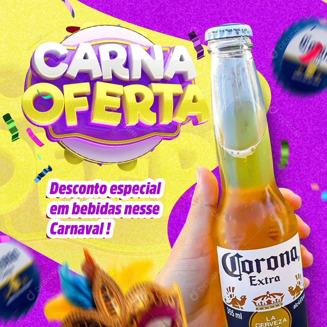 Cervejaria Carna Oferta Cerveja Social Media PSD Editável