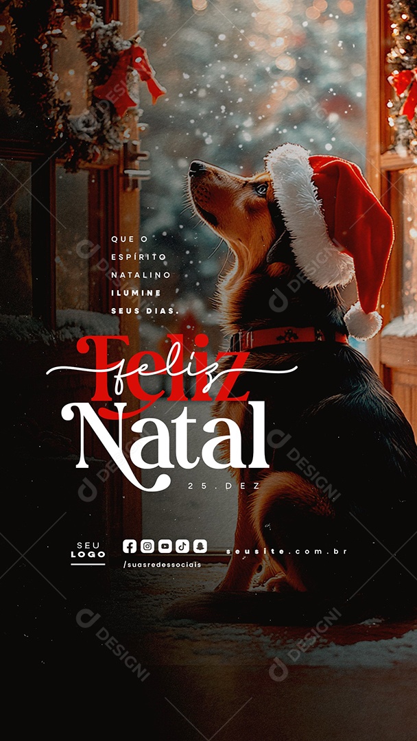 Story Feliz Natal 25 de Dezembro Social Media PSD Editável