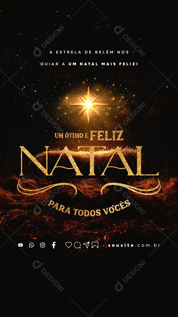 Story Social Media Feliz Natal Religioso 25 de Dezembro PSD Editável