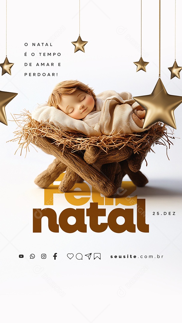 Story Feliz Natal Religioso 25 de Dezembro Social Media PSD Editável