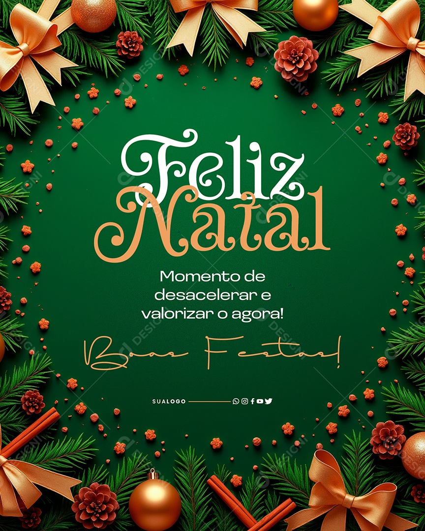 Feliz Natal 25 de Dezembro Boas Festas Social Media PSD Editável