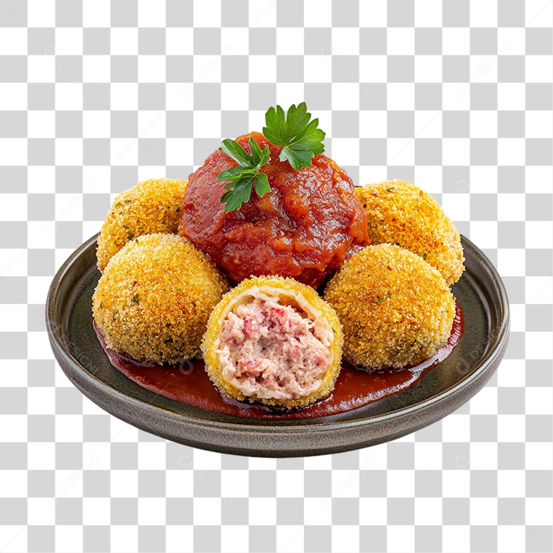 Bolinho de Carne Frito PNG Transparente