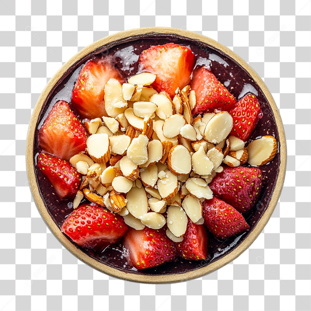 Pote de Açaí com Frutas PNG Transparente