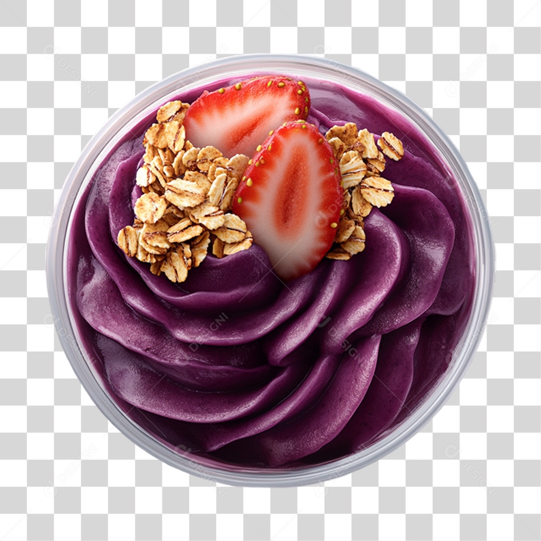 Pote de Açaí com Frutas PNG Transparente