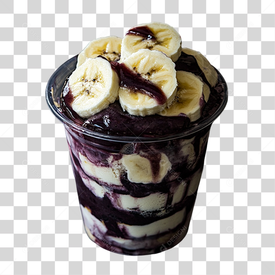 Pote de Açaí com Frutas PNG Transparente