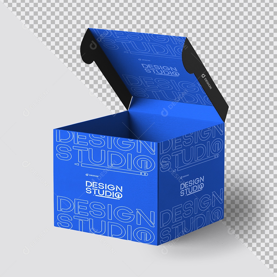 Mockup Caixa de Papelão Aberta PSD Editável