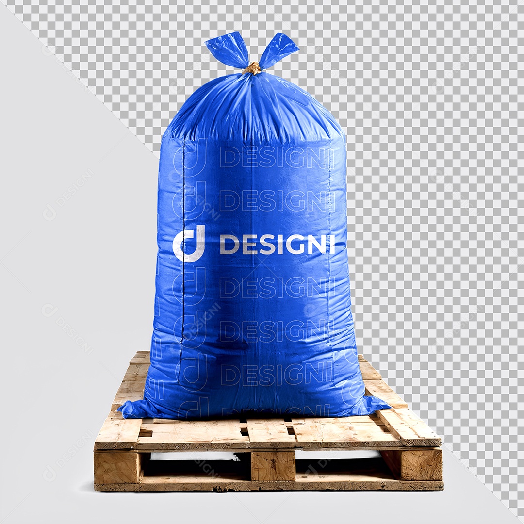 Mockup de Saco Material de Construção no Pallet PSD Editável