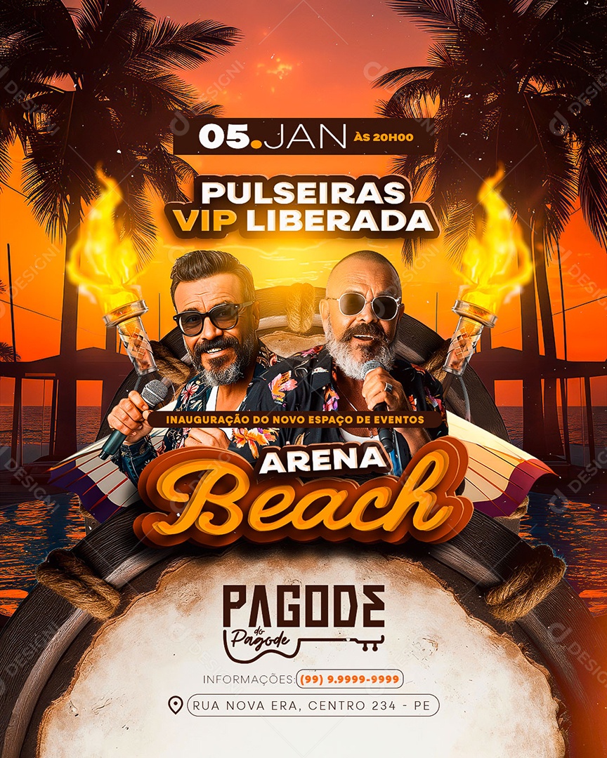 Flyer Arena Beach Social Media PSD Editável