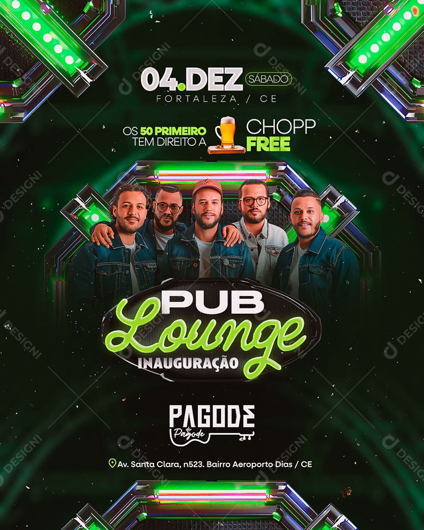 Flyer Pub Lounge Social Media PSD Opening Editable