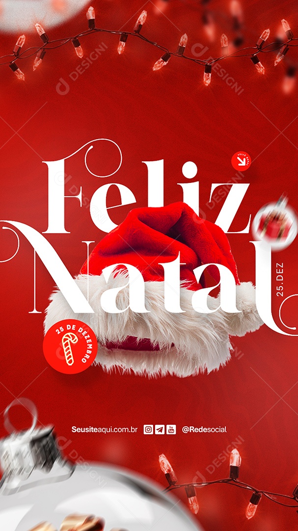 Story Feliz Natal 25 de Dezembro Social Media PSD Editável