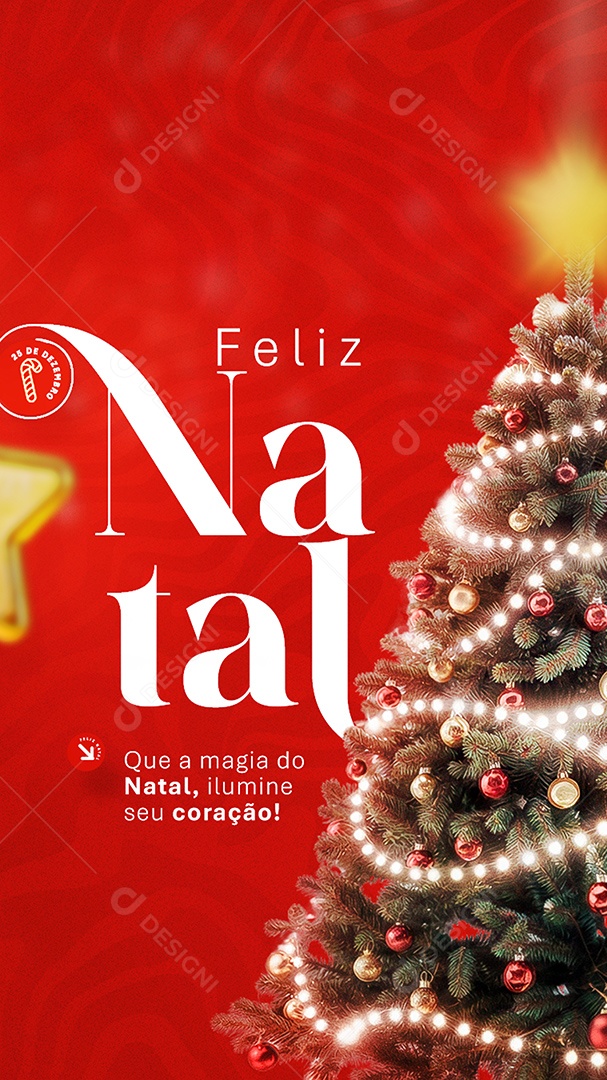 Story Feliz Natal 25 de Dezembro Social Media PSD Editável