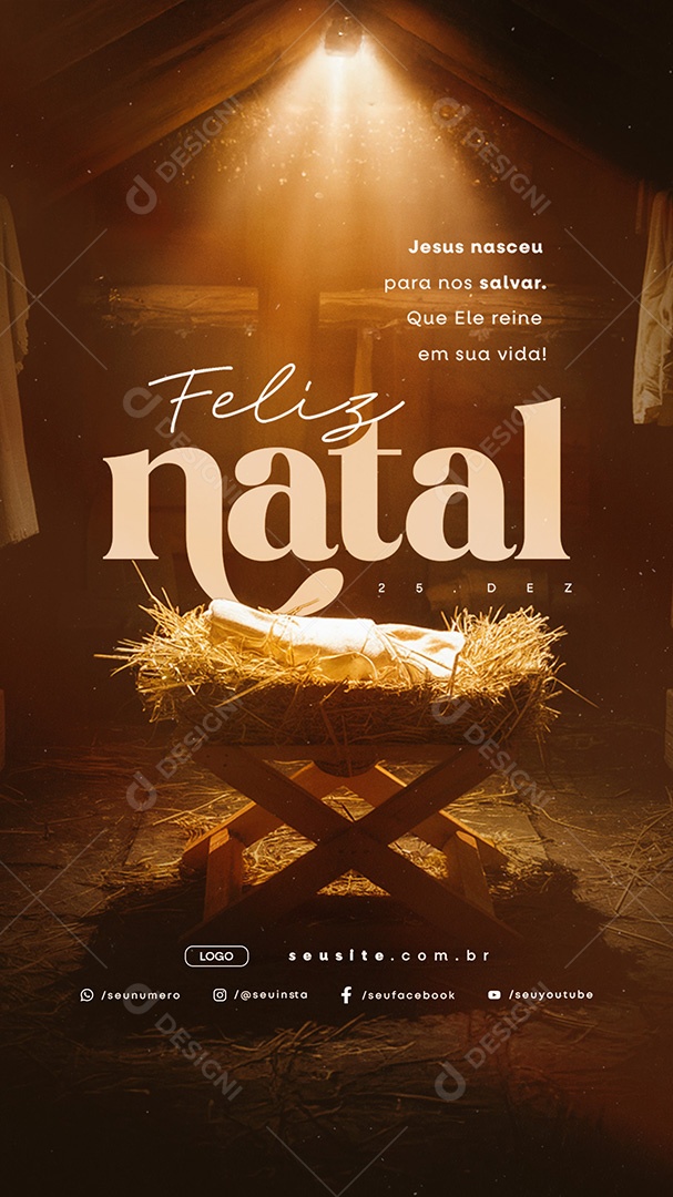 Story Feliz Natal Religioso 25 de Dezembro Social Media PSD Editável