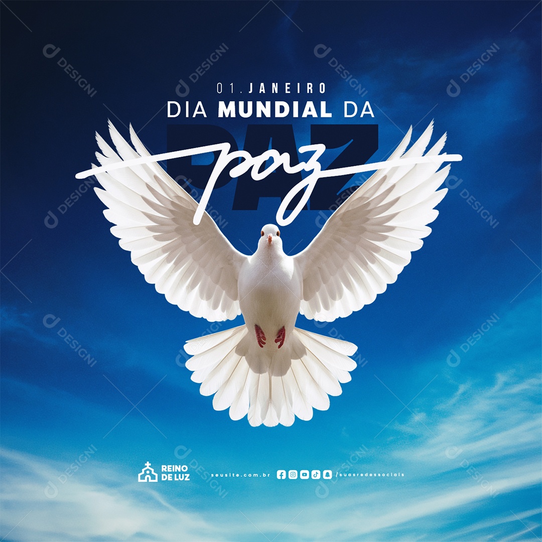 World Day of Peace January 1 Social Media PSD Editable