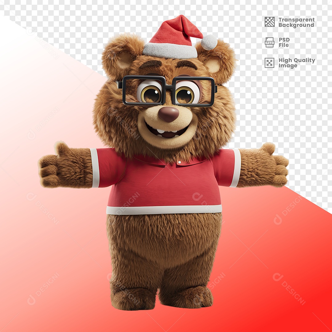 Happy Reindeer Arms Smile Open 3D Element For PSD Composition