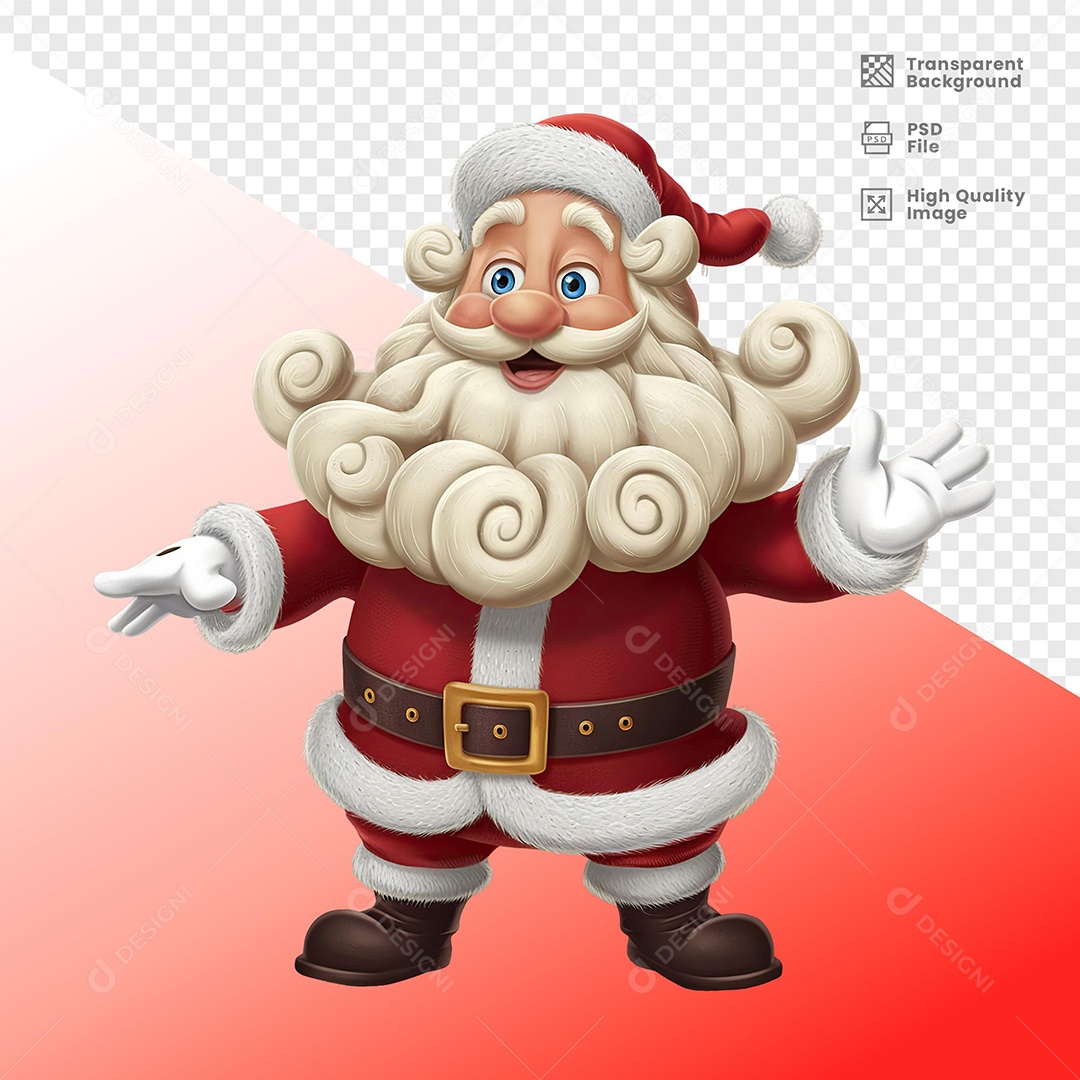 Character Santa Claus 3D Element for PSD Composition