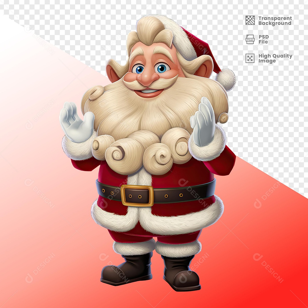 Character Santa Claus 3D Element for PSD Composition