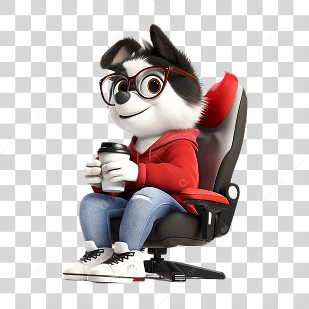 Mascote Pet com Roupa PNG Transparente