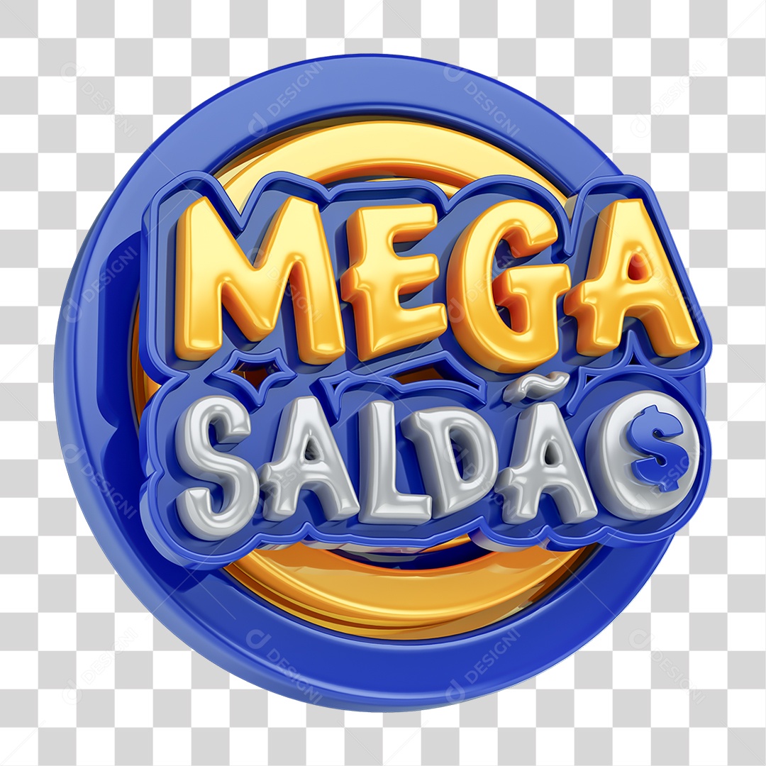 Selo 3D Mega Saldão PNG Transparente