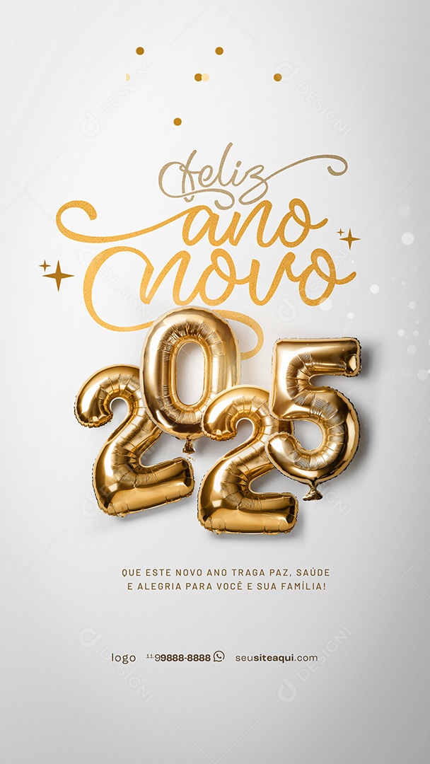 Happy New Year 2025 January 1 Social Media PSD Editable