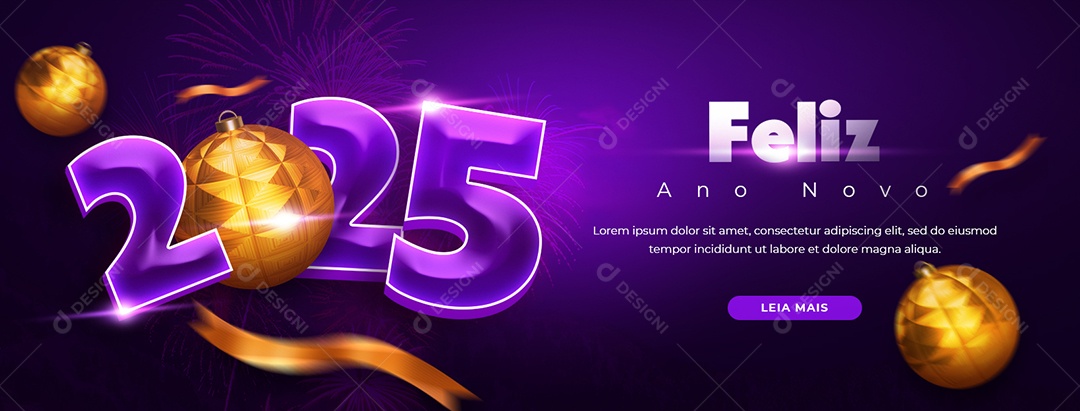 Banner Feliz Ano Novo 01 de Janeiro Social Media PSD Editável