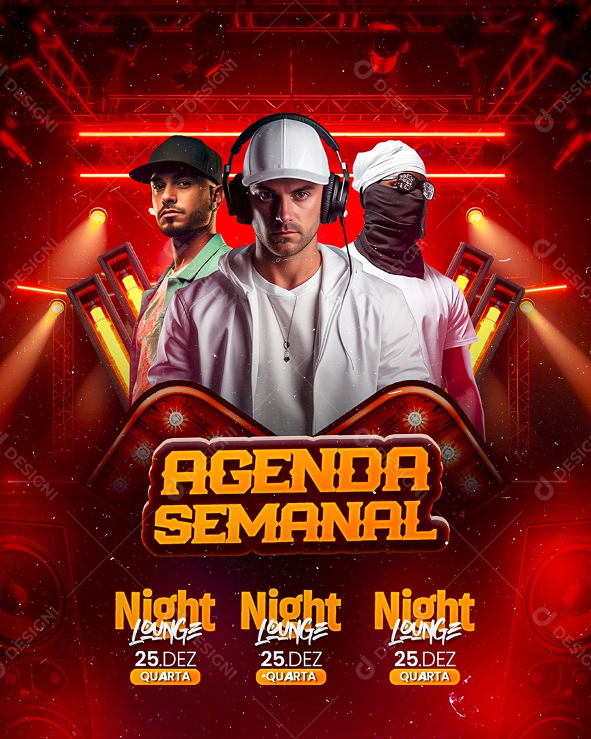 Flyer Agenda Semanal Social Media PSD Editável