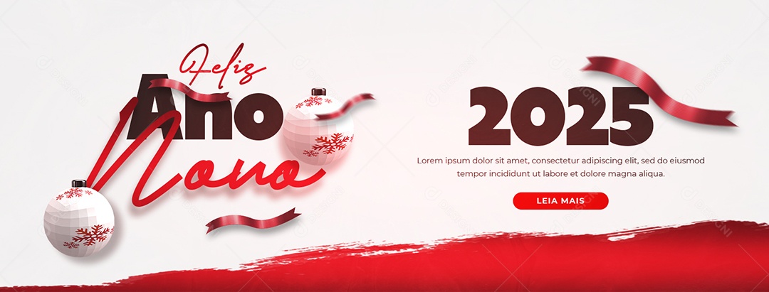 Banner Feliz Ano Novo 01 de Janeiro Social Media PSD Editável