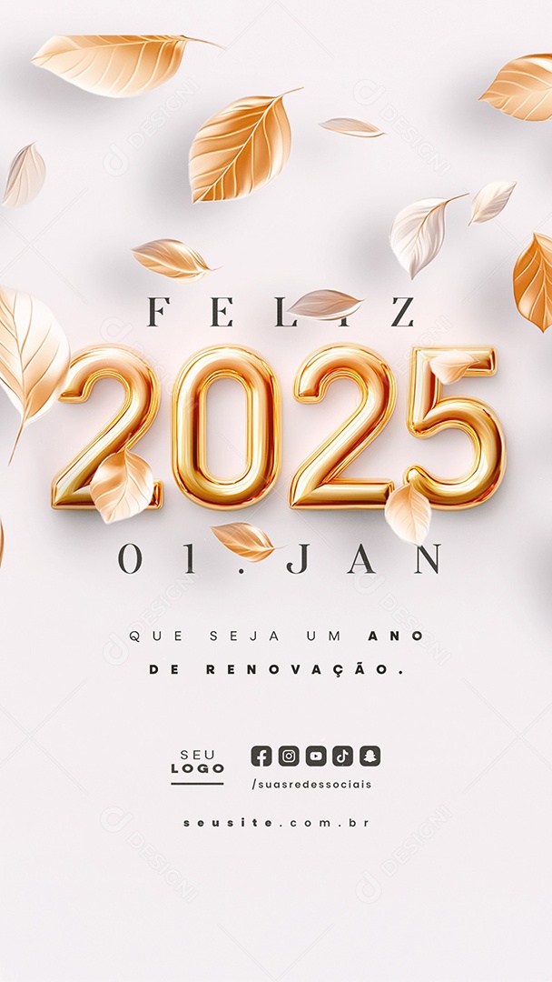 Happy story 2025 New Year January 01 Social Media PSD Editable