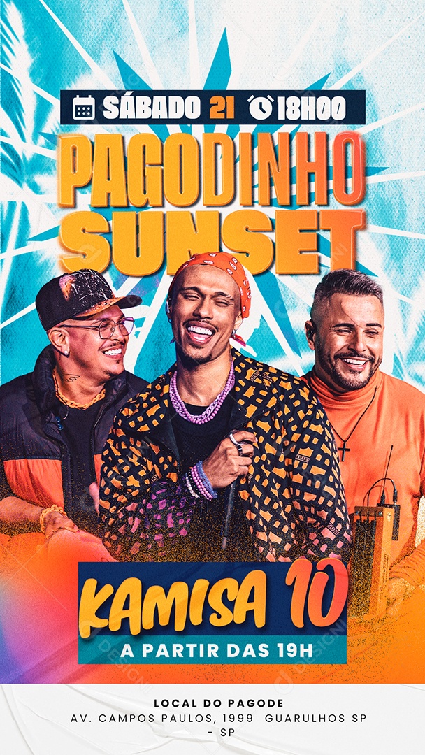 Story Flyer Pagodinho Sunset Social Media PSD Editável