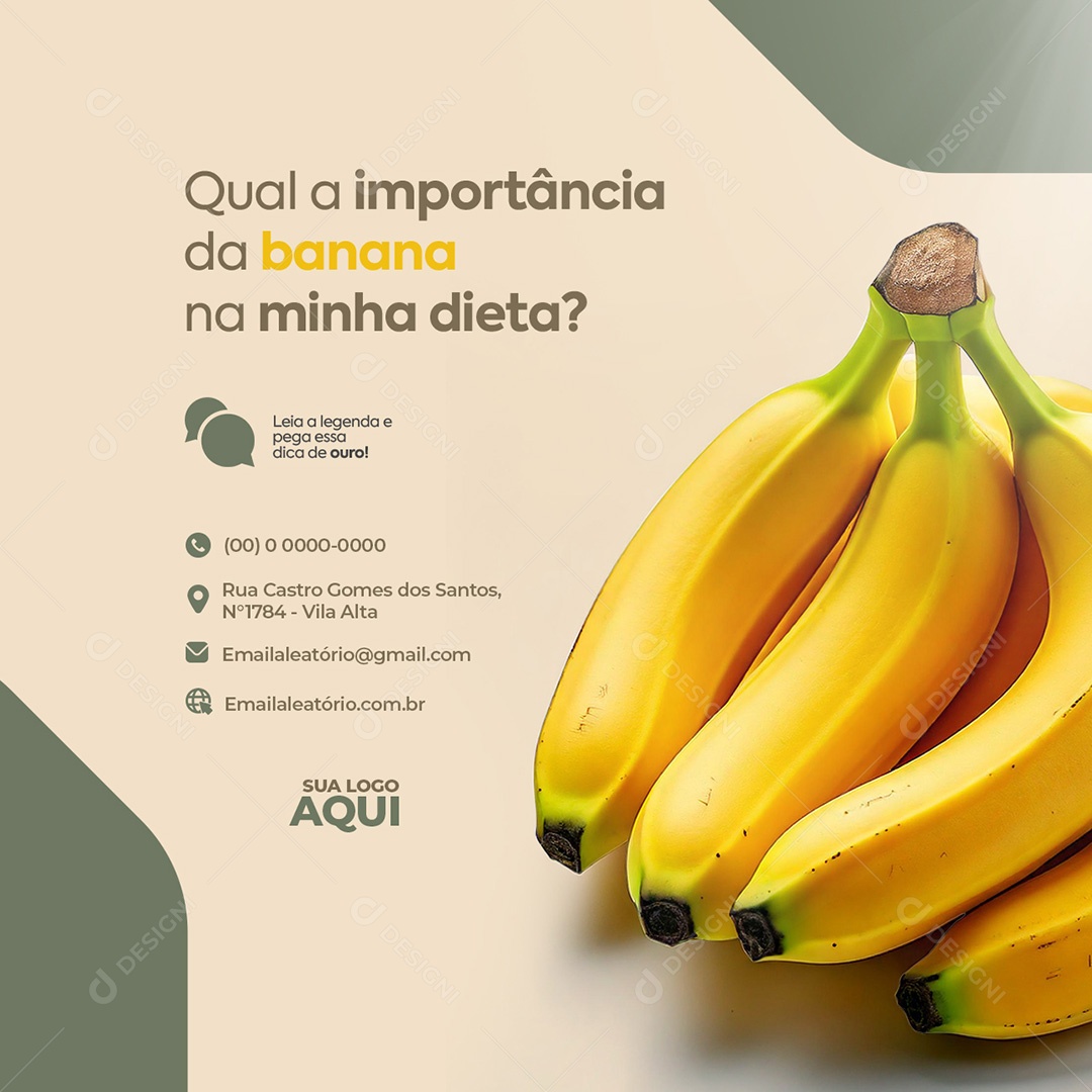 Nutrition What is the Importance of Banana Social Media PSD Editable