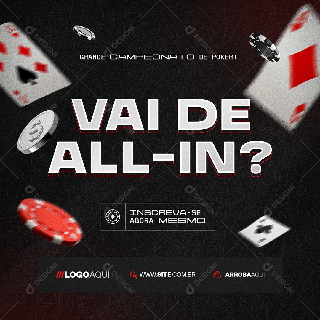 Poker Vai De All In Social Media PSD Editável