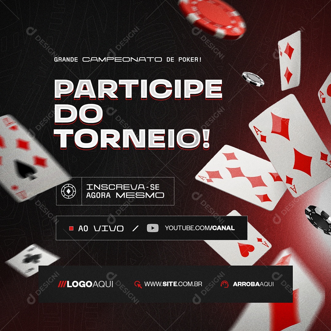 Poker Participe Do Treino Social Media PSD Editável