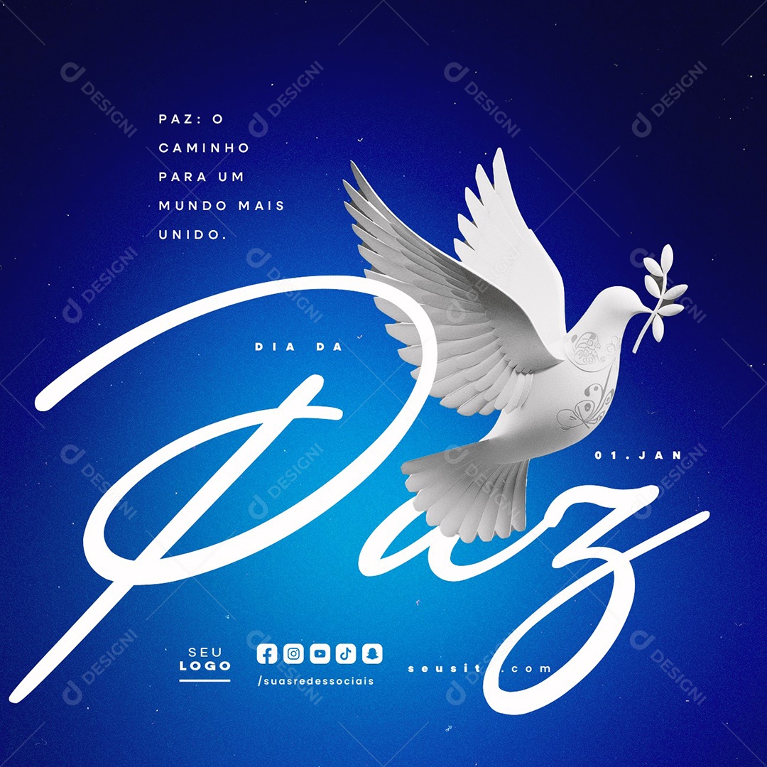 World Day of Peace January 1 The Way to a World Social Media PSD Editable