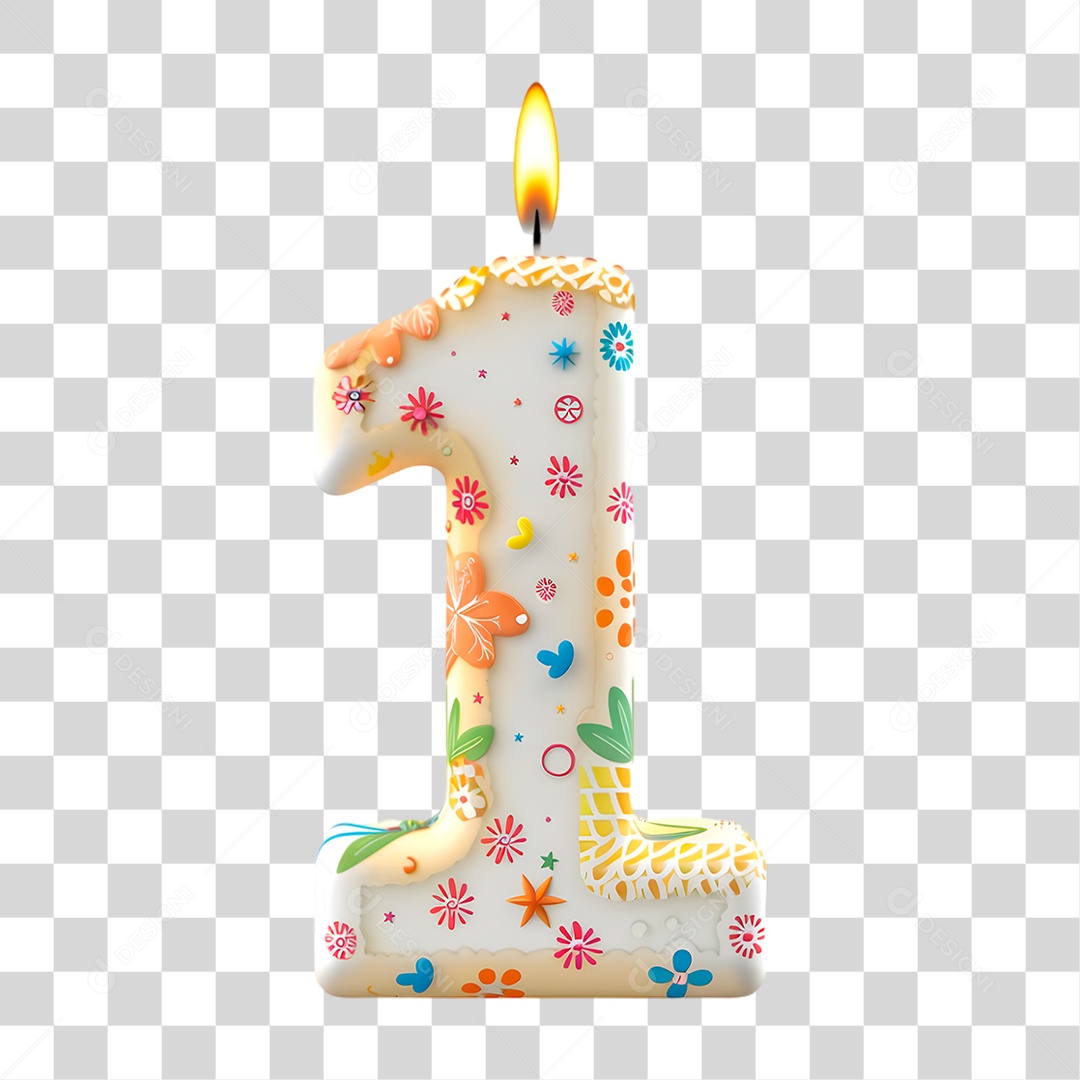 1 Year Anniversary PNG Candle Transparent