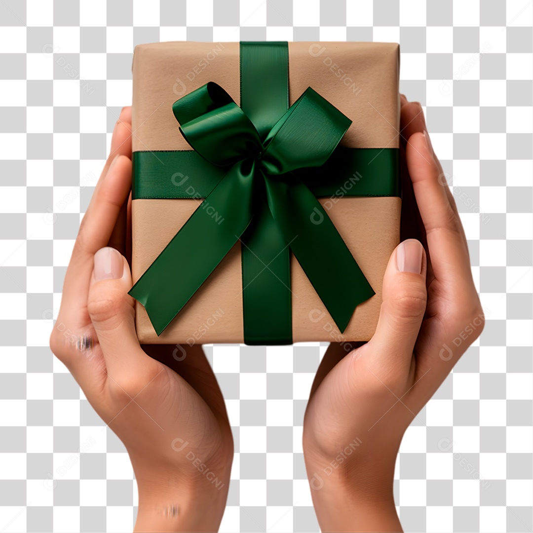 Hands Holding PNG Gift Box Transparent