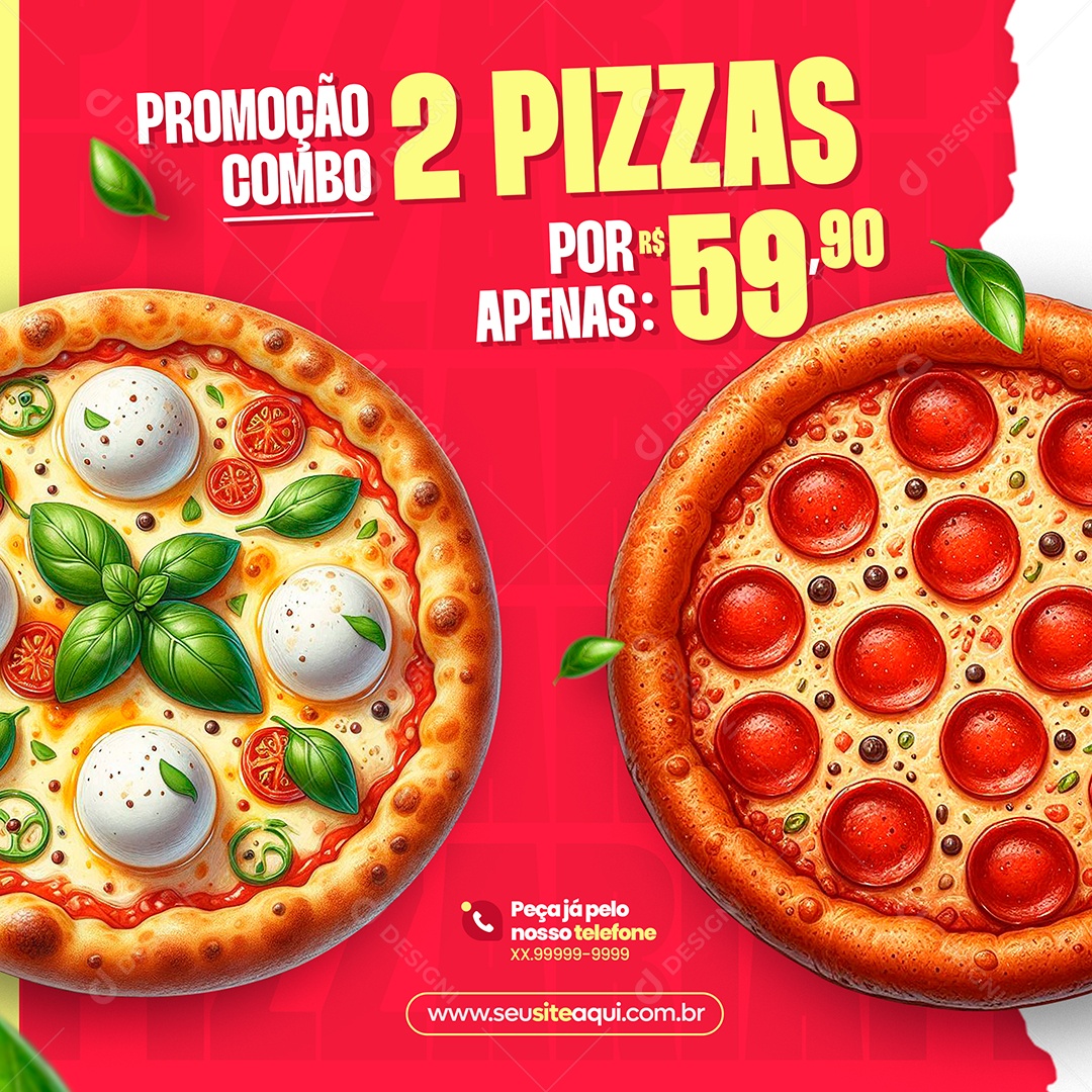 Pizzaria Promoção Combo Social Media PSD Editável