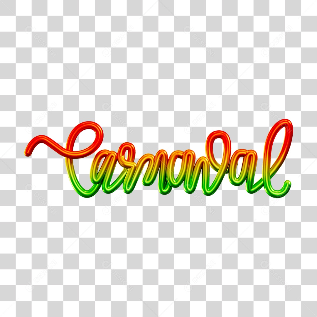 Texto 3D Carnaval PNG Transparente